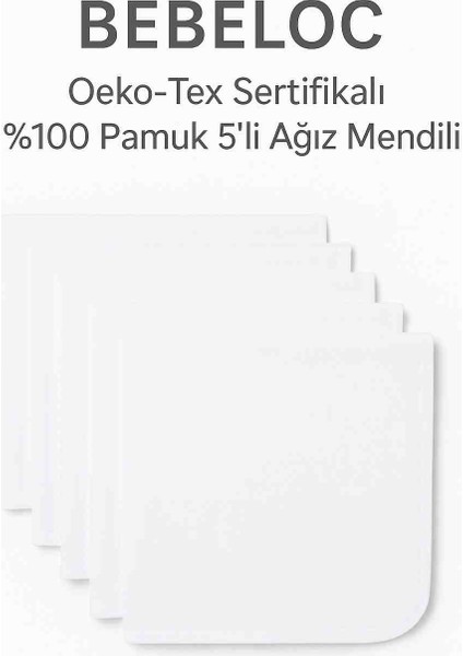Bebek Ağız Mendili Beyaz Oeco-Tex Sertifikalı %100 Pamuk 5'li fiyatları