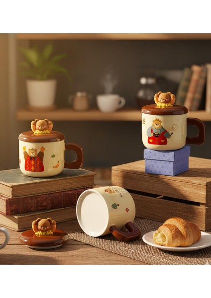 Retro Ayıcık Temalı Seramik Kupa fiyatları