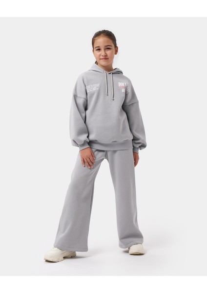 Kız Çocuk Baskılı Oversize Kışlık Eşofman Takımı modelleri