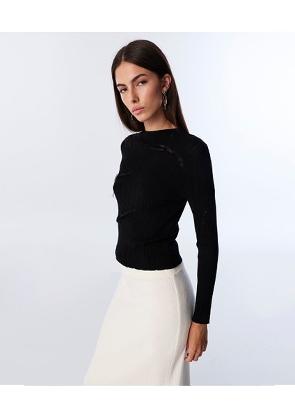 Eskitme Efektli Dantel Mıx Triko TW6250050463001 modelleri