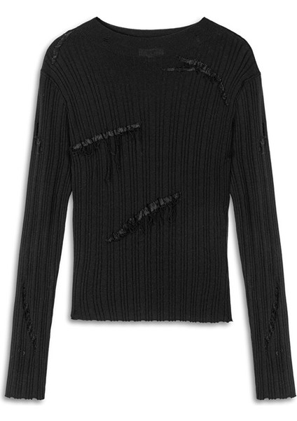 Eskitme Efektli Dantel Mıx Triko TW6250050463001 indirimleri