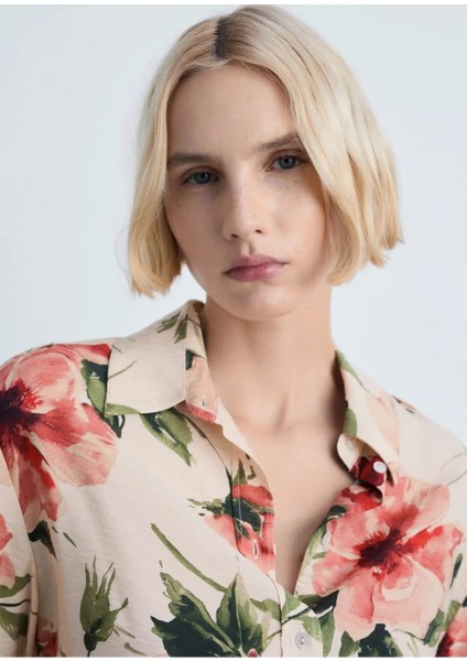Çiçekli Dökümlü Gömlek indirimleri