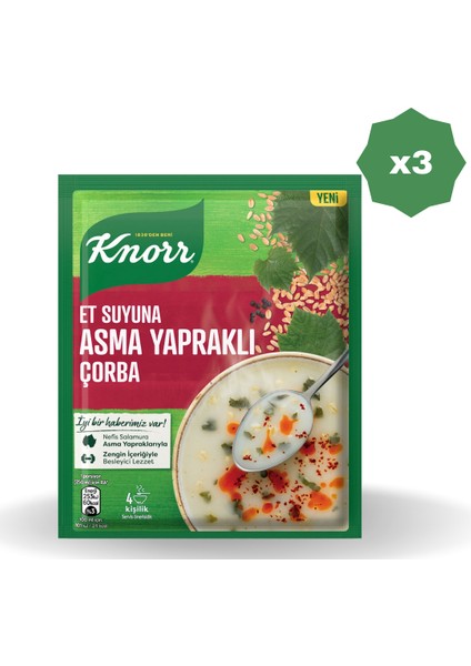 Çorba Et Suyu Asma Yapraklı - (3 Adet)