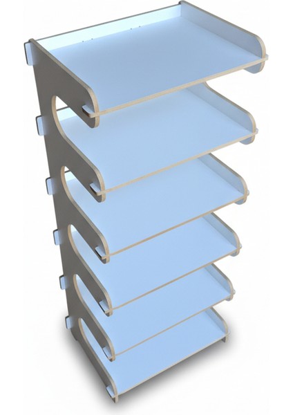 Çok Amaçlı Beyaz 6 Raflı Düzenleyici Raf | Yüksek (86 Cm) ve Sağlam Mdflam Yapı