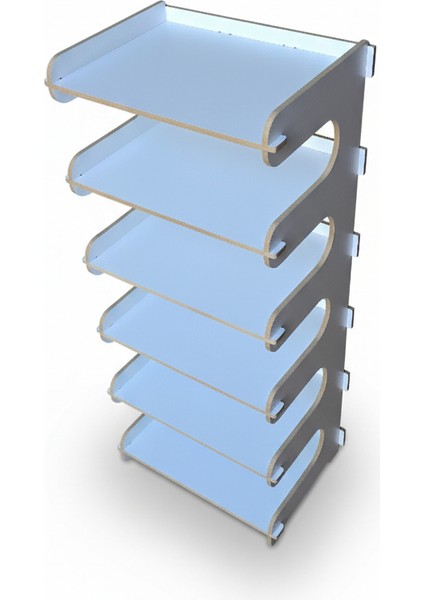 Çok Amaçlı Beyaz 6 Raflı Düzenleyici Raf | Yüksek (86 Cm) ve Sağlam Mdflam Yapı