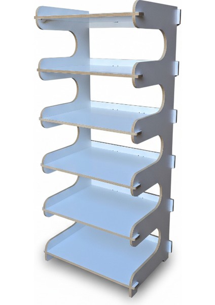 Çok Amaçlı Beyaz 6 Raflı Düzenleyici Raf | Yüksek (86 Cm) ve Sağlam Mdflam Yapı