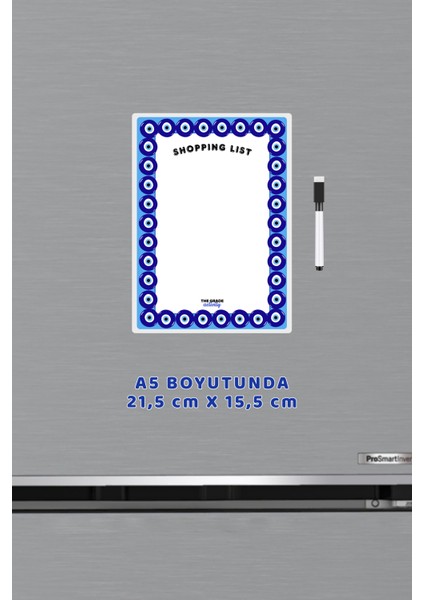 Yaz Sil Notluk Shopping List Nazar Boncuğu Temalı Magnetli Buzdolabı Notluk