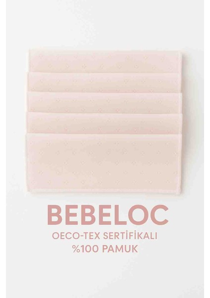 Bebek Ağız Mendili Pembe Oeco-Tex Sertifikalı %100 Pamuk 5'li fiyatları