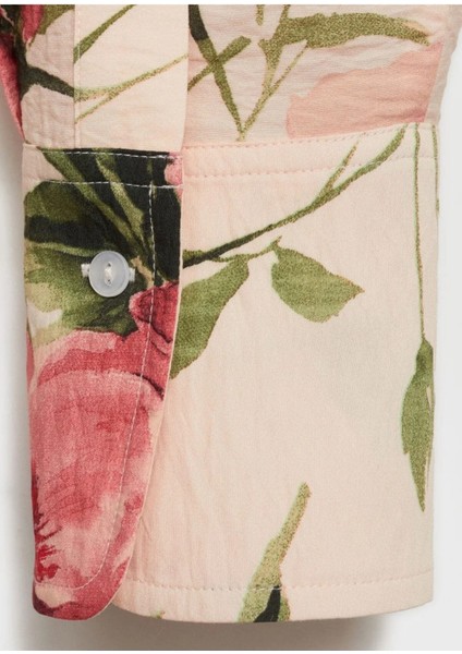 Çiçekli Dökümlü Gömlek