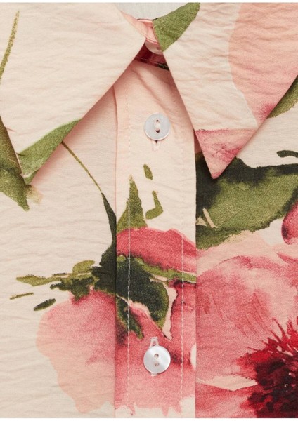 Çiçekli Dökümlü Gömlek