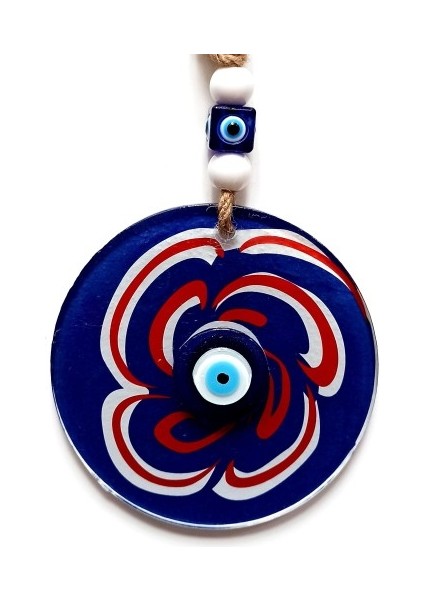 Nazar Boncuklu Lacivert Şeker Modelli Cam Duvar Süsü modelleri