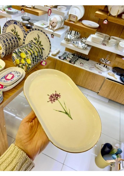 Pure Fleur Kayık Tabak Desen3 25CM