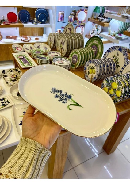 Pure Fleur Kayık Tabak Desen1 25CM