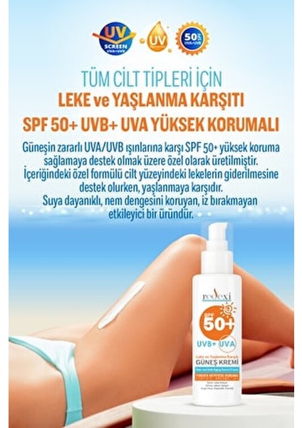 Güneş Kremi SPF50+ Tüm Ciltler İçin Yüksek Koruma 100 ml Renksiz Krem indirimleri