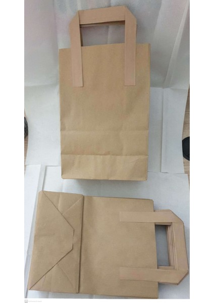 Kraft Kağıt Saplı Karton Çanta 25X14X28 25 Adet