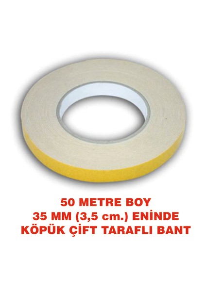 Çift Taraflı Köpük Bant 50 M. Uzunlukta 35 mm Eninde