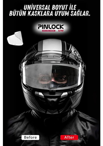 Motosiklet Kaskı İçin Pinlock Buhar Önleyici Lens Plastik Malzeme ile Uyumlu