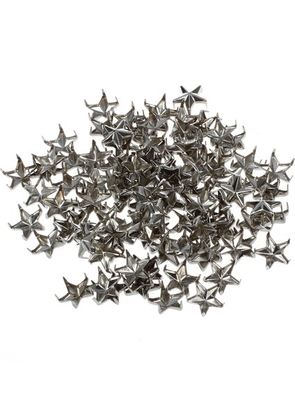 100PCS Silver Star Studs Tırnak Başlıkları 9mm (Yurt Dışından)