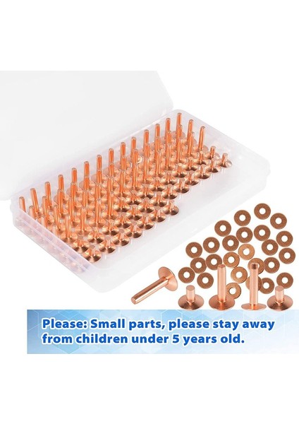 154PCS Deri Pürüzsüz Deri Perçinler Saf Bakır Perçinler ve Deri Iş Kot Ceket Için (Yurt Dışından) fırsatları