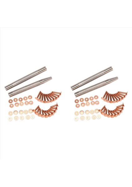 40 Pack Bakır Perçinler ve Çapaklar (14MM ve 19MM) 2 Adet Kemer Torba Yaka Deri Hazırlama Için Yumruk Perçin Aleti ile (Yurt Dışından)