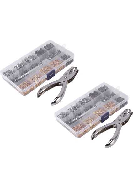 600 Set Deri Perçinler Çift Kapak Perçinli Tübüler Metal Saplama Pensesi Sabit Set Araçları (Yurt Dışından)