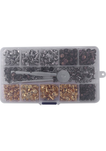 600 Set Deri Perçinler Çift Kapak Perçinli Tübüler Metal Saplama Pensesi Sabit Set Araçları (Yurt Dışından) fiyatları