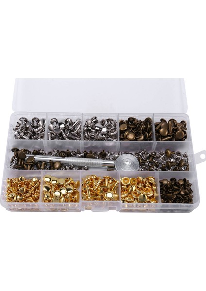 600 Set Deri Perçinler Çift Kapak Perçinli Tübüler Metal Saplama Pensesi Sabit Set Araçları (Yurt Dışından) fırsatları