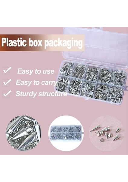 354 Pcs Punk Spike ve Studs Kit 8 Boyutlu Koni Sivri Deri ve Punk Tarzı Kıyafetler Için Metal Ağaç Ani Çiviler (Yurt Dışından) fırsatları