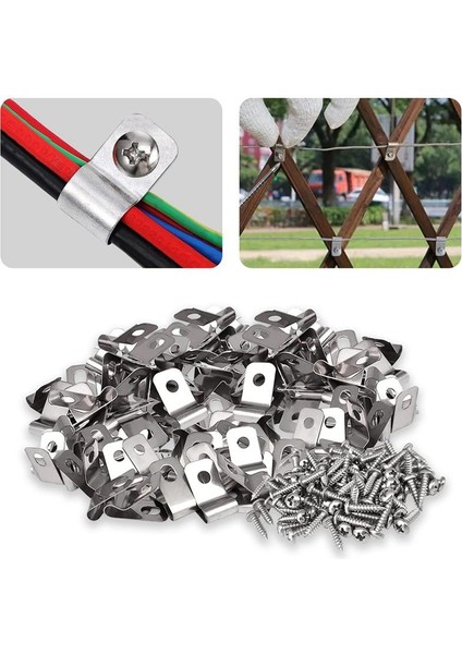 Çit Tel Çit Klipsleri Tarımsal Eskrim Montaj Klipsleri Paslanmaz Çelik Vidalı Tel Kelepçeler Vidalı (100 Adet) (Yurt Dışından) fiyatları