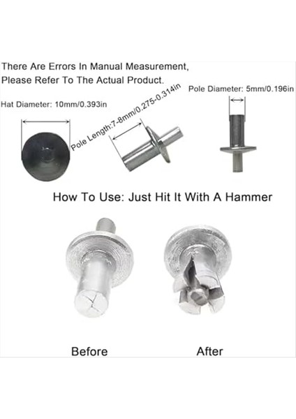 Yuvarlak Kafalı Alüminyum Çekirdek Perçinler Vuruş Tipi Genişleme Alüminyum Perçinler Yarım Yuvarlak Kafa Alüminyum Çekirdek Perçinleri (Yurt Dışından) fırsatları