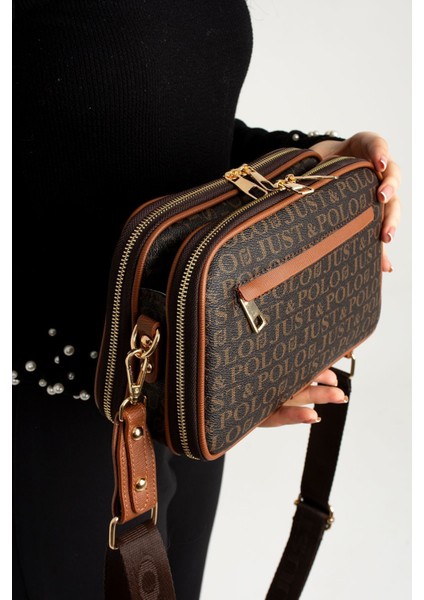 Kadın Kahvetaba 5 Bölmeli Ayarlanabilir Uzun Askılı Omuz Çantası Postacı Çantası