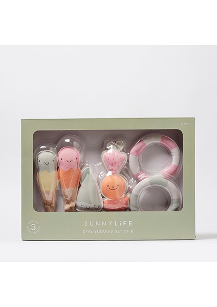 - Pamuk Şeker Desenli Havuz Oyuncağı 6'Li Set