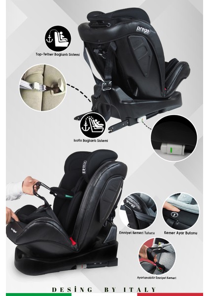 Profix Pro Signal 360 Derece Dönebilen 0-36 kg Isofixli Oto Koltuğu
