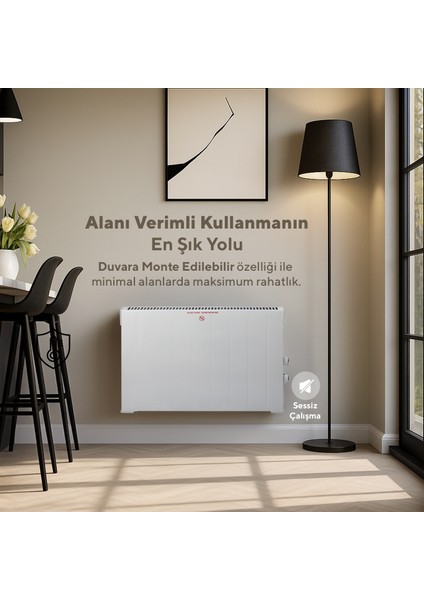 Beyaz Konvektör Konveksiyonel Isıtıcı 2500W HC-2947