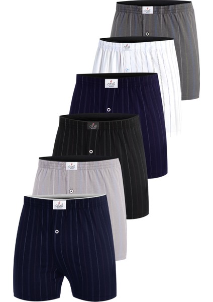Erkek Boxer Çizgili, Düğmeli (%100 Pamuk) fırsatları