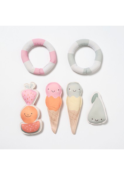 - Pamuk Şeker Desenli Havuz Oyuncağı 6'Li Set