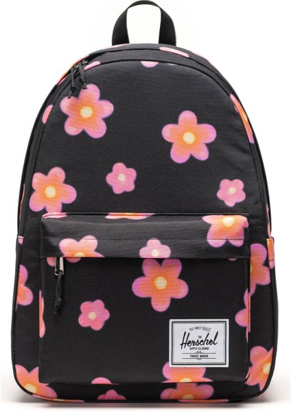Classic Xl Pink Flowers Unisex Siyah Sırt ÇANTASI.06821