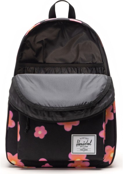 Classic Xl Pink Flowers Unisex Siyah Sırt ÇANTASI.06821