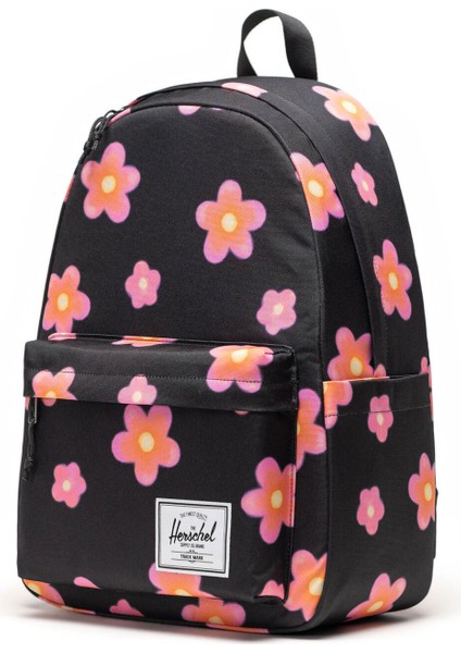 Classic Xl Pink Flowers Unisex Siyah Sırt ÇANTASI.06821