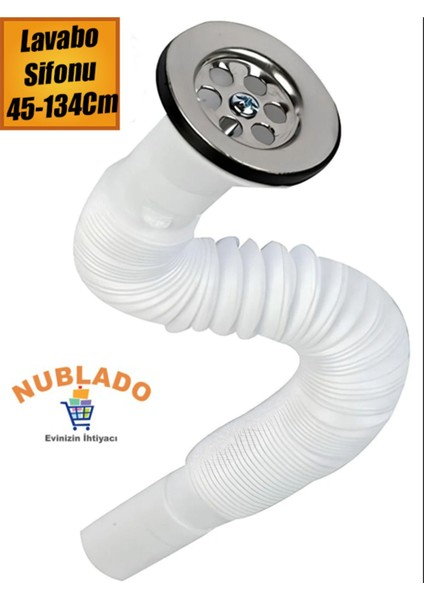 Sifon Körüklü Lavabo Evye Hortumu Sifonu Pis Su Gideri Borusu 45-134 cm