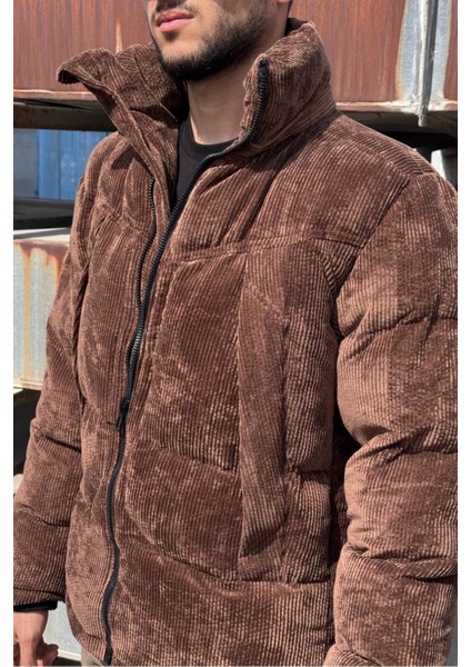 Çıkarılabilir Kapüşonlu, Kadife Kumaş, Dik Yaka, Soğuğa Karşı Dayanıklı, Şişme Mont 2484 fırsatları