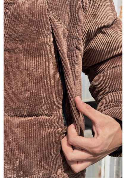 Çıkarılabilir Kapüşonlu, Kadife Kumaş, Dik Yaka, Soğuğa Karşı Dayanıklı, Şişme Mont 2484 indirimleri