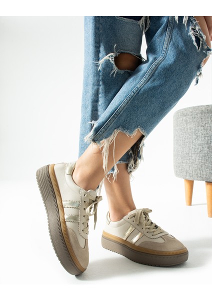 Doak Kadın Hakiki Deri Bej Spor Ayakkabı modelleri