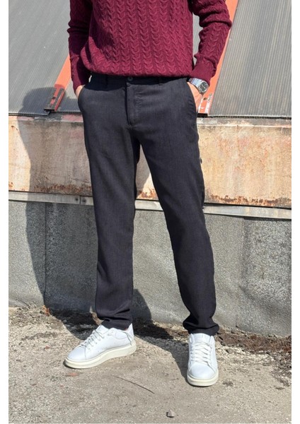 Erkek, Bel Lastikli, Dokuma Kadife, Regular-Fit, Old Money Culture, Pantolon 305