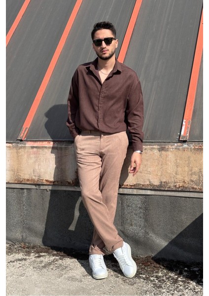 Erkek, Bel Lastikli, Dokuma Kadife, Regular-Fit, Old Money Culture, Pantolon 305