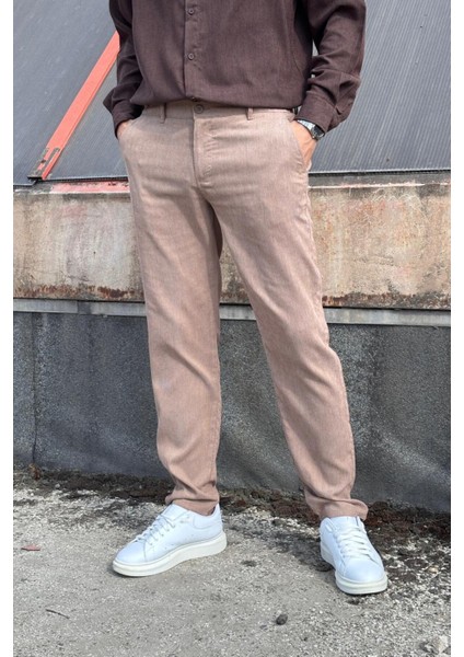 Erkek, Bel Lastikli, Dokuma Kadife, Regular-Fit, Old Money Culture, Pantolon 305 fırsatları