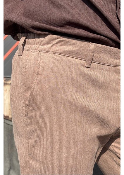 Erkek, Bel Lastikli, Dokuma Kadife, Regular-Fit, Old Money Culture, Pantolon 305 indirimleri