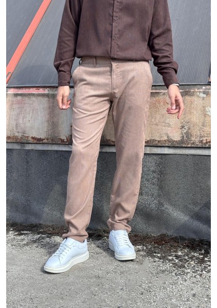Erkek, Bel Lastikli, Dokuma Kadife, Regular-Fit, Old Money Culture, Pantolon 305