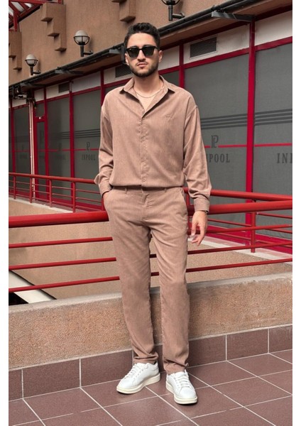 Erkek, Bel Lastikli, Dokuma Kadife, Regular-Fit, Old Money Culture, Pantolon 305