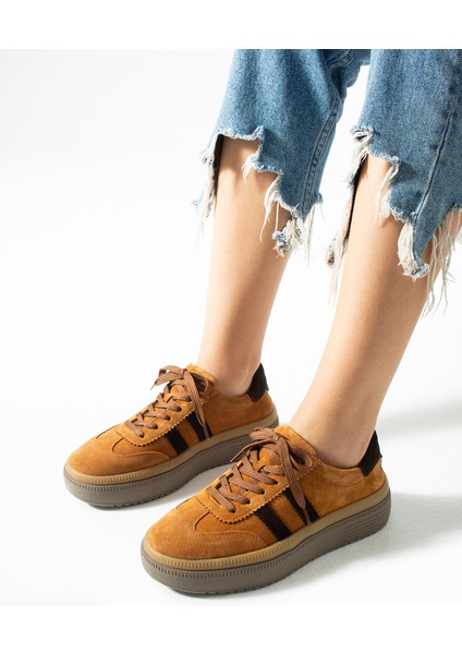 Doak Kadın Hakiki Süet Deri Taba Spor Ayakkabı